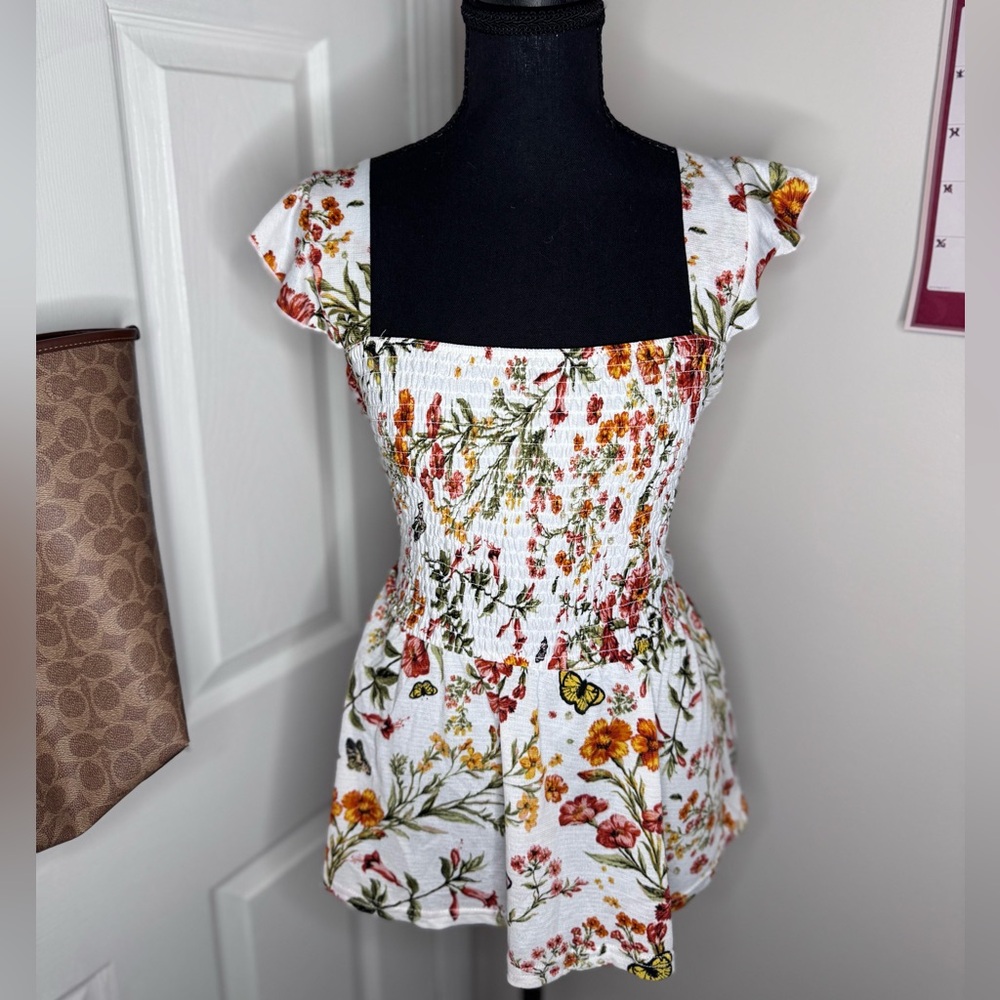 Floral Smocked Top
